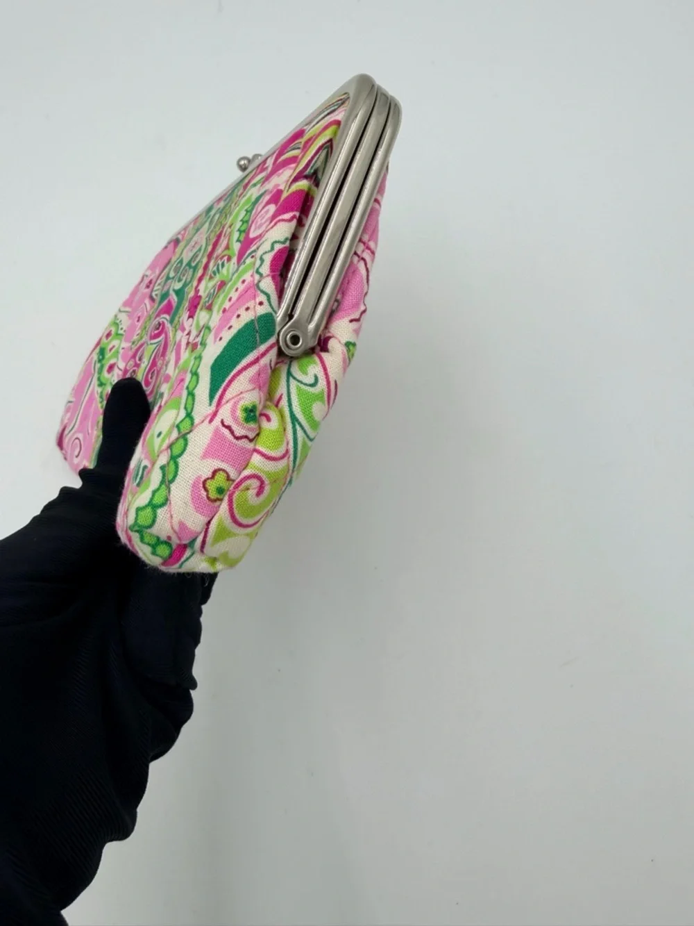 Vera Bradley Pinwheel Pink Double Kiss Lock Clutch Wallet Retired - Picture 4 of 10